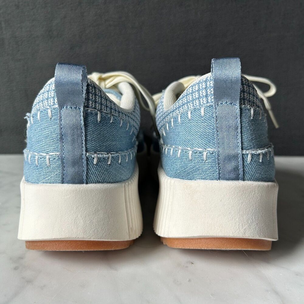 Nicole Miller Brita Platform Wedge Sneakers Blue/White - Women's Size 9 NEW - Picture 5 of 9